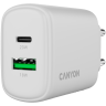 Canyon OnCharge 200 20W 1xPD 1xQC зарядно устройство бял артикул CNE-CHA200-21 Canyon OnCharge 200 20W 1xPD 1xQC зарядно устройство бял артикул CNE-CHA200-21