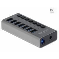 Delock USB хъб 7 порта сив