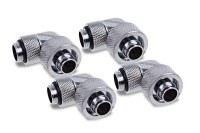 Alphacool Eiszapfen 16/10mm compression fitting 90° rotatable G1/4 - 4pcs Set Chrome