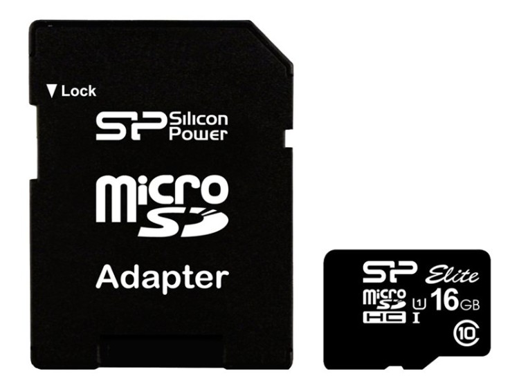 Silicon Power microSDXC 16GB карта памет + адаптер артикул SP016GBSTHBU1V10SP