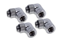 Alphacool Eiszapfen angled adaptor 90° rotatable G1/4 AG to G1/4 IG - 4pcs Set Chrome