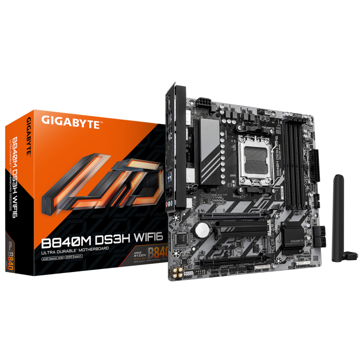 Gigabyte B840M DS3H WiFi6 mATX дънна платка артикул GB B840M DS3H WF6 / AM5