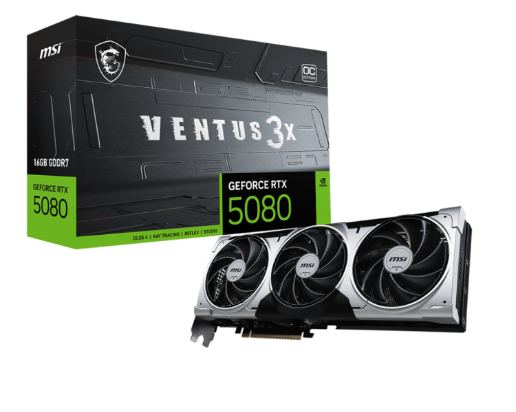 MSI GeForce RTX 5080 16GB VENTUS 3X OC PLUS видео карта артикул RTX_5080_16G_VENTUS_3X_OC_PLUS