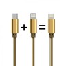 USB към micro USB/Lightning за iPhone 1 метър златист артикул 14490