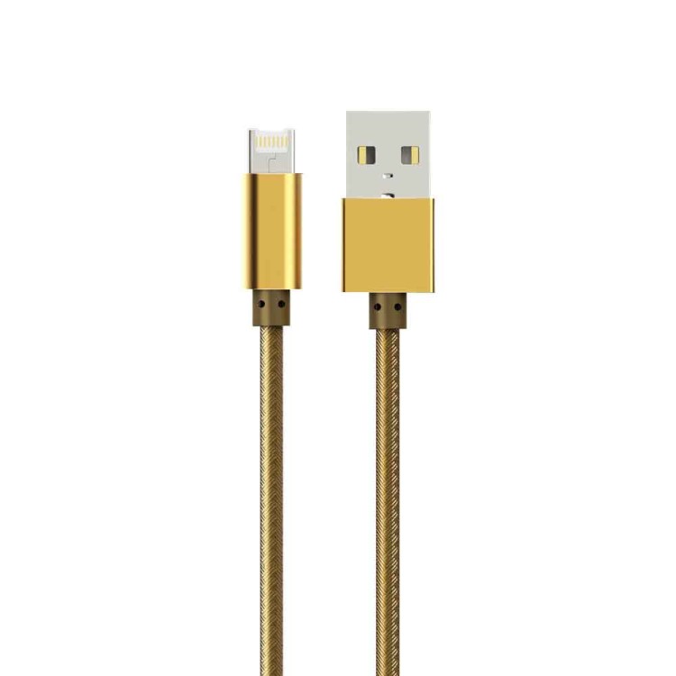 USB към micro USB/Lightning за iPhone 1 метър златист артикул 14490