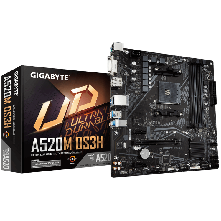 Gigabyte A520M DS3H AM4 дънна платка артикул A520M DS3H Gigabyte A520M DS3H AM4 дънна платка артикул A520M DS3H