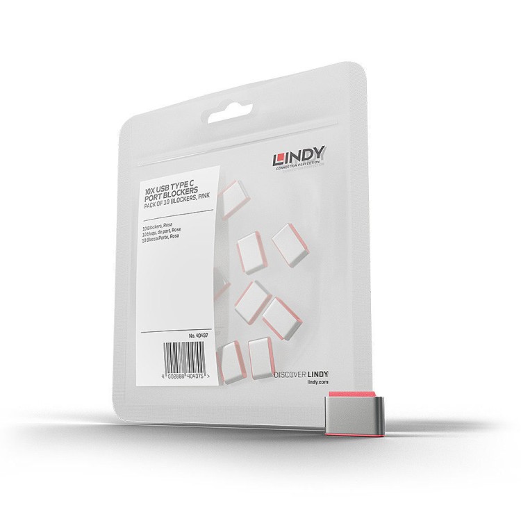 LINDY Система за заключване на USB Type C портове, 10 порт блокера, розови LNY-40437 артикул LNY-40437 LINDY Система за заключване на USB Type C портове, 10 порт блокера, розови LNY-40437 артикул LNY-40437