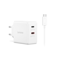 Lenovo Dual 65W зарядно устройство бял