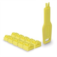 LINDY RJ-45 порт блокер, 10 бр. + 1 ключ, жълт LNY-47900