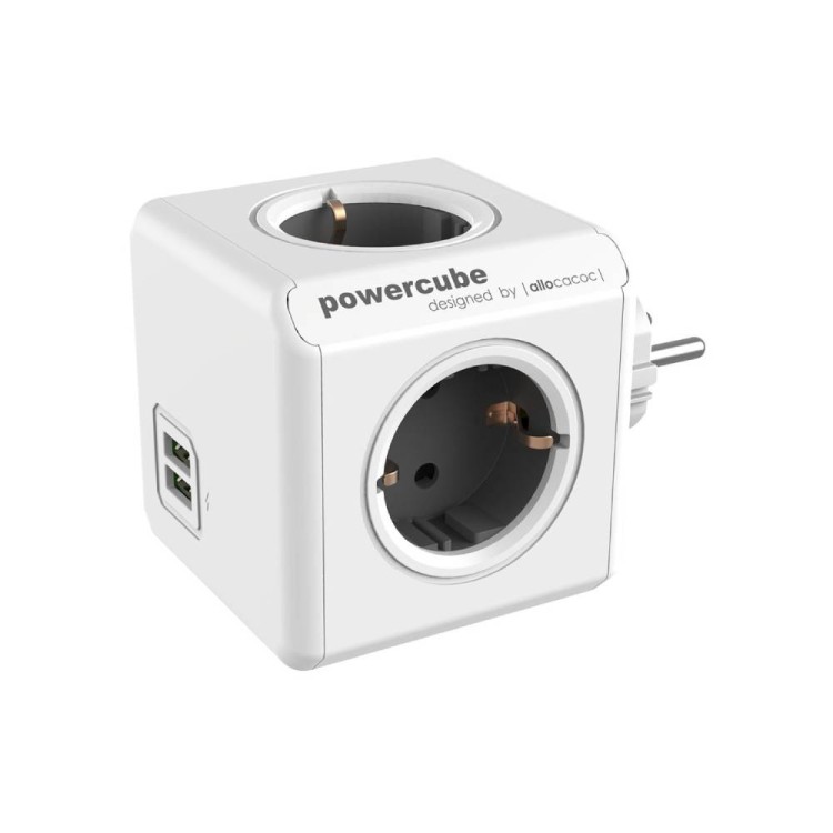 Allocacoc PowerCube Original 1202GY разклонител 4 гнезда с кабел сив артикул 1202GY-DEOUPC
