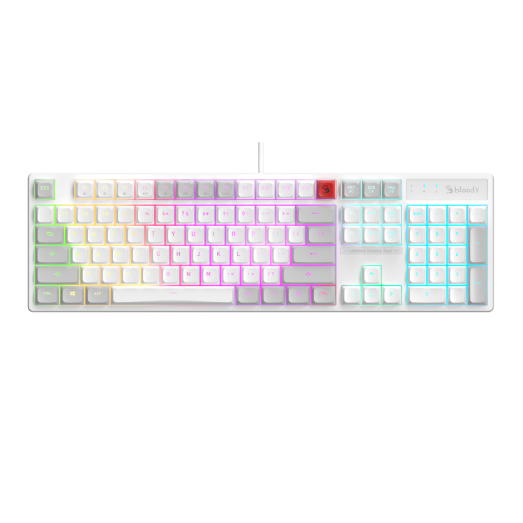 A4Tech Bloody B230N Neon Backlit геймърска клавиатура бял артикул A4-KEY-B230N-WH