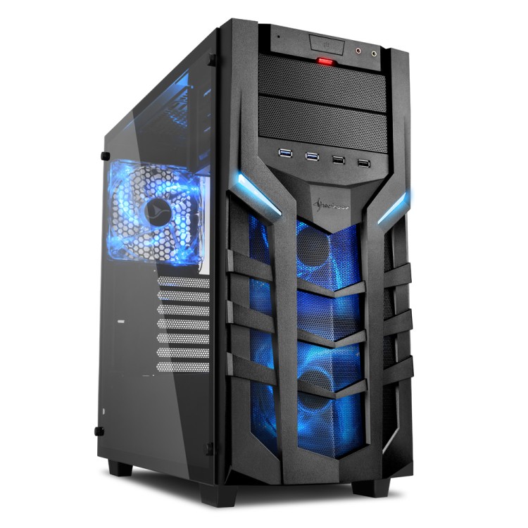 Геймърска кутия Sharkoon DG7000-G Blue, ATX артикул Sharkoon DG7000-G Blue