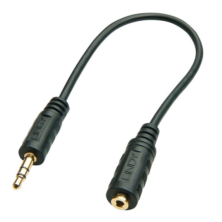 LINDY Аудио преходник 3.5 мм M към 2.5 мм F, черен, 0.2 м LNY-35699 артикул LNY-35699