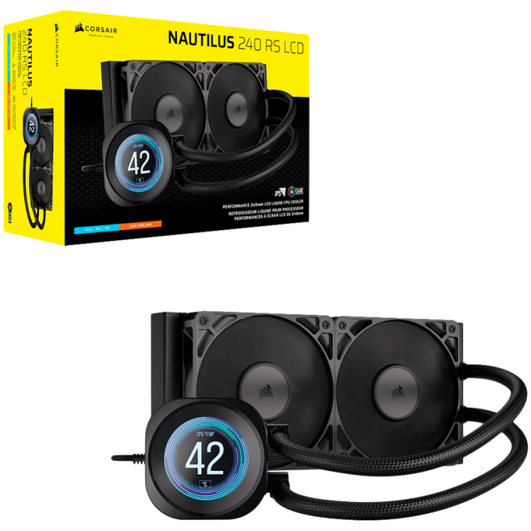 Corsair Nautilus 240 LCD водно охлаждане черен артикул CW-9061031-WW Corsair Nautilus 240 LCD водно охлаждане черен артикул CW-9061031-WW
