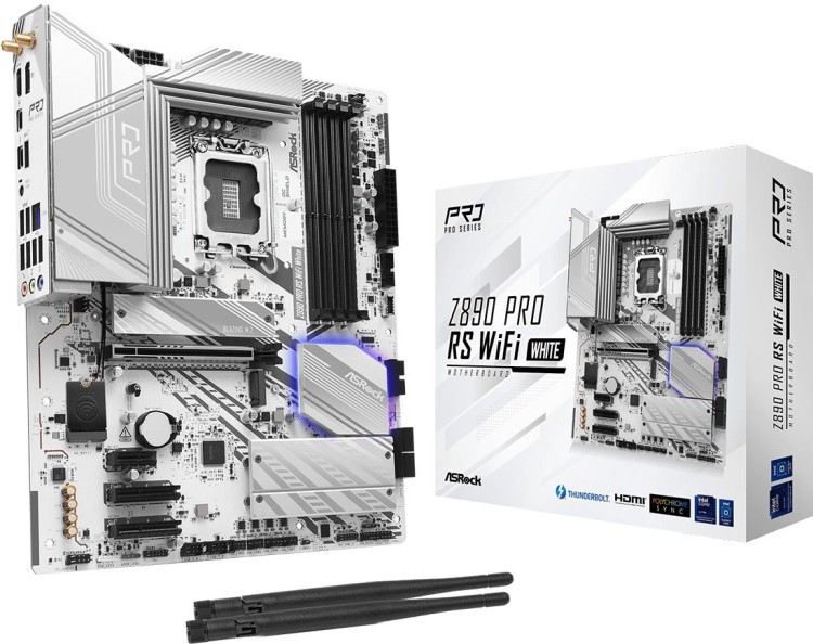 Asrock Z890 Pro RS Wi-Fi ATX дънна платка бял артикул Z890 PRO RS WIFI WHITE Asrock Z890 Pro RS Wi-Fi ATX дънна платка бял артикул Z890 PRO RS WIFI WHITE