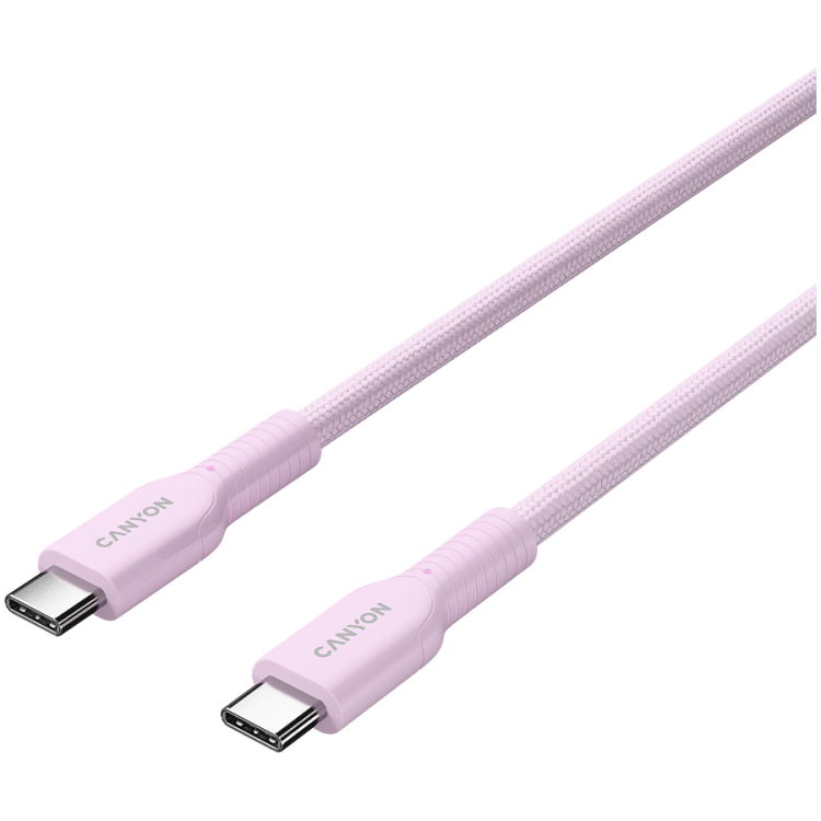 Canyon OnWire 60CL USB Type C към USB Type C 60W кабел 1 метър розов артикул CND-CCAP60AB10PK