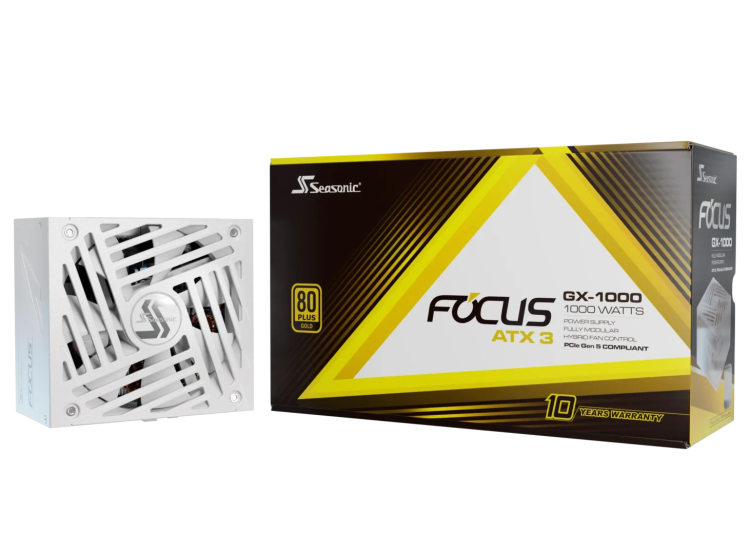 SeaSonic Focus GX-1000 1000W ATX 3.1 PCIe 5.1 захранване бял артикул SRP-FGX102-A5A32SF SeaSonic Focus GX-1000 1000W ATX 3.1 PCIe 5.1 захранване бял артикул SRP-FGX102-A5A32SF