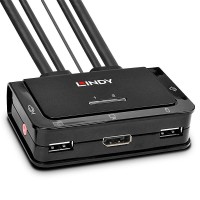 LINDY 2-портов DisplayPort 1.2, USB 2.0 & Audio KVM превключвател LNY-42344