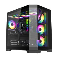 Gamemax HYPE-A Black - 4 x 120 mm Addressable RGB fans Case ATX Gamemax HYPE-A Black - 4 x 120 mm Addressable RGB fans Case ATX
