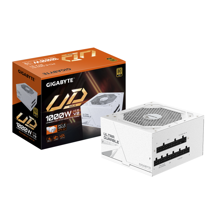 Gigabyte UD1000GM PG5 V2 1000W 80+ Gold захранване за компютър бял артикул GP-UD1000GM PG5 V2 ICE