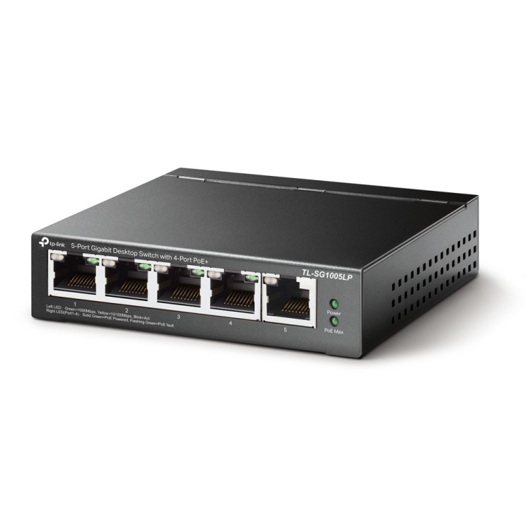 TP-Link TL-SG1005LP с 4 PoE+ порта Gigabit комутатор артикул TL-SG1005LP