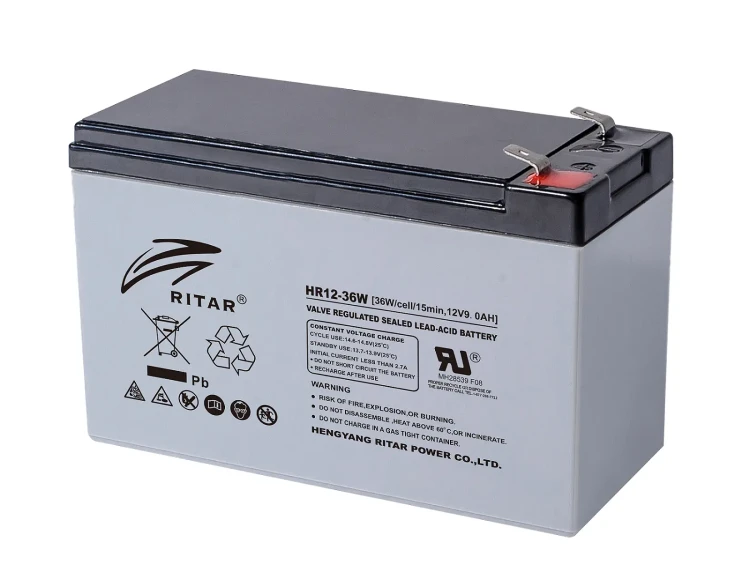 Ritar HR12-36W VRLA 12V/9Ah, 151x65x94mm терминал 2 Оловна акумулаторна батерия артикул RITAR-HR12-36W
