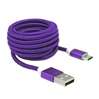 USB кабел, Type A - Micro B, M/M, 1.5 м, лилав USB кабел, Type A - Micro B, M/M, 1.5 м, лилав