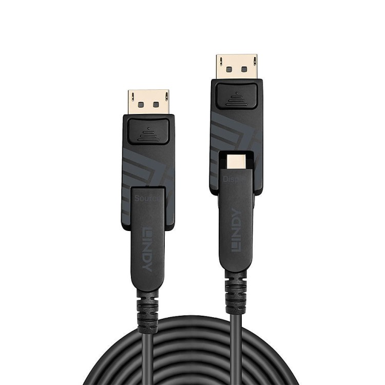 LINDY Оптично-меден хибриден Mini DisplayPort 1.4 кабел със сменяеми DisplayPort конектори, черен, 50.0 м LNY-38484 артикул LNY-38484