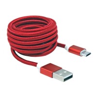 USB кабел, Type A - Micro B, M/M, 1.5 м, червен USB кабел, Type A - Micro B, M/M, 1.5 м, червен