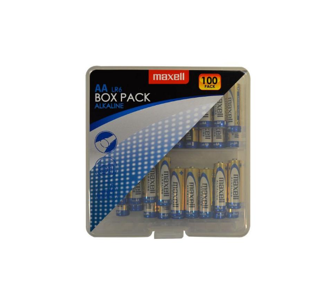 Алкални батерии MAXELL LR6 AA 10x10 бр , 100 бр. в PVC кутия артикул ML-BA-LR6-100PK-PVC Алкални батерии MAXELL LR6 AA 10x10 бр , 100 бр. в PVC кутия артикул ML-BA-LR6-100PK-PVC