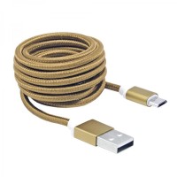 USB кабел, Type A - Micro B, M/M, 1.5 м, златист USB кабел, Type A - Micro B, M/M, 1.5 м, златист