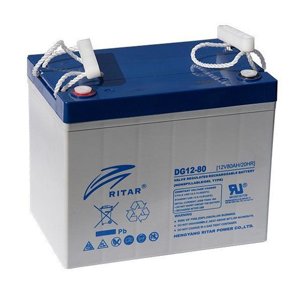 Оловна гелова акумулаторна батерия Ritar DG12-80 12V/80Ah, 260x169x211mm F15/M6 за соларни системи артикул RITAR-DG12-80