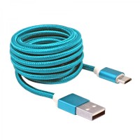 USB кабел, Type A - Micro B, M/M, 1.5 м, син USB кабел, Type A - Micro B, M/M, 1.5 м, син