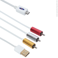 Кабел MHL (micro USB) - AV 3RCA, USB, 1.8m - 18231