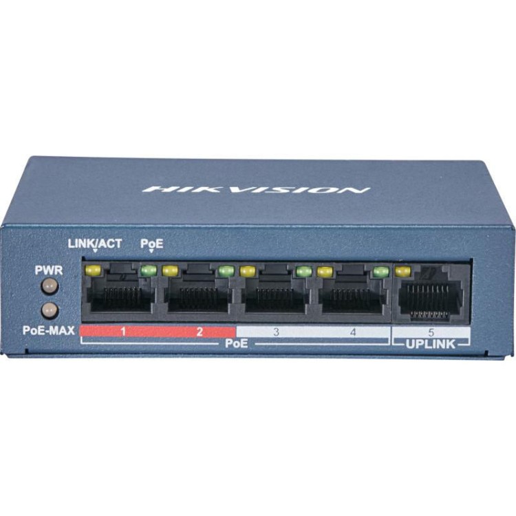 HIKVISION 5-портов суич 10/100, 4xPoE порт + 1 uplink, Unmanaged, 802.3af/at, 35W, 300m DS-3E0105P-E/M(B) артикул DS-3E0105P-E/M(B) HIKVISION 5-портов суич 10/100, 4xPoE порт + 1 uplink, Unmanaged, 802.3af/at, 35W, 300m DS-3E0105P-E/M(B) артикул DS-3E0105P-E/M(B)