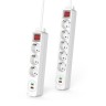 HAMA Разклонител  USB-C/USB-A 3.4A, 3 гнезда, 2x USB, PD/Quick charge, макс 18W,1.4м, 3680W, бял артикул HAMA-223185