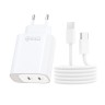 USB PZX P56 2xPD Charge 35W Зарядно + кабел Type-C to Type-C артикул 22423