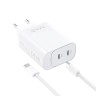 USB PZX P56 2xPD Charge 35W Зарядно + кабел Type-C to Type-C артикул 22423