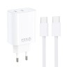 USB PZX P56 2xPD Charge 35W Зарядно + кабел Type-C to Type-C артикул 22423