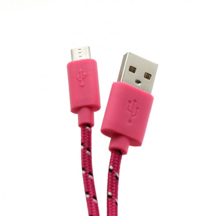 USB кабел, Type A - Micro B, M/M, розов 1.0 м артикул CP01-04-002P