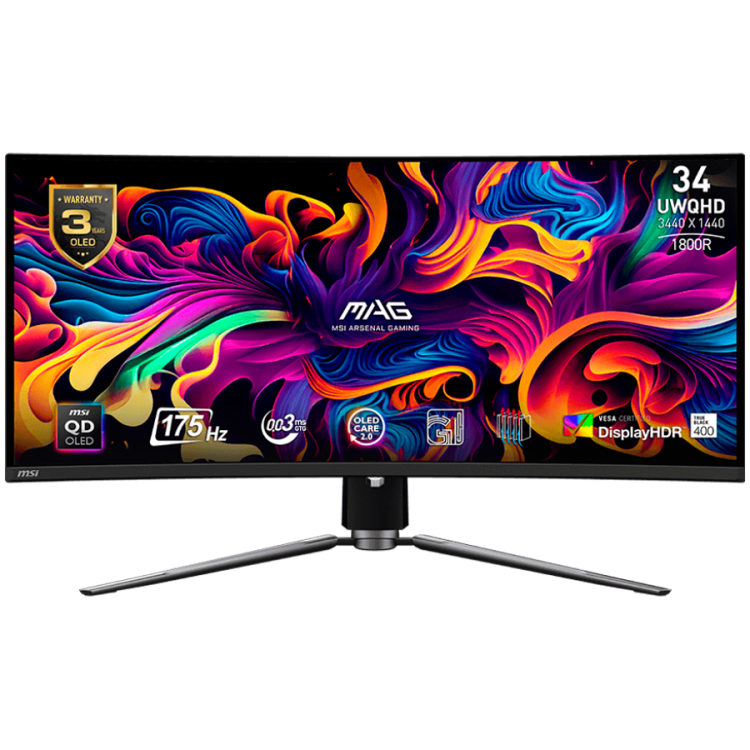 MSI MAG 341CQP QD-OLED Curved 34" 175Hz монитор черен артикул MAG_341CQP_QD-OLED MSI MAG 341CQP QD-OLED Curved 34" 175Hz монитор черен артикул MAG_341CQP_QD-OLED