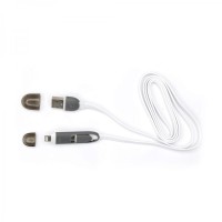 USB 2в1 кабел USB към Lightning и Micro USB 1 метър
