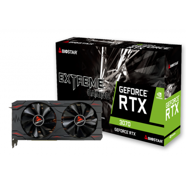 Biostar RTX 3070 Extreme Gaming 8GB GDDR6 видео карта артикул BIO-VC-VN3706RM82