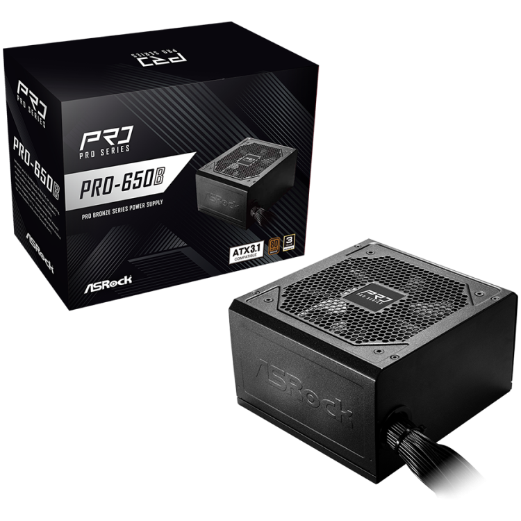 Asrock PRO-650B 650W 80 Plus Bronze захранване артикул PRO-650B