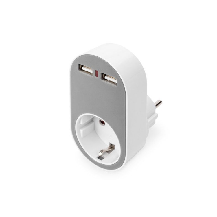 DIGITUS DA-70617 Зарядно, 2 USB порта, шуко контакт, 5V / 2.1 А артикул DA-70617