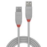 LINDY Удължителен кабел, USB 2.0, Type A, M/F, Anthra Line, сив, 1.0 м LNY-36712 артикул LNY-36712
