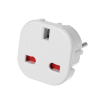Преходник  UK kъм EU 220V бял