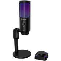 Lorgar SMP40, RGB Microphone with external mute button and metal stand, Black микрофон