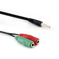 Аудио сплитер 3.5mm 4pin M - 2 x 3.5mm F 0.2 метра SBOX