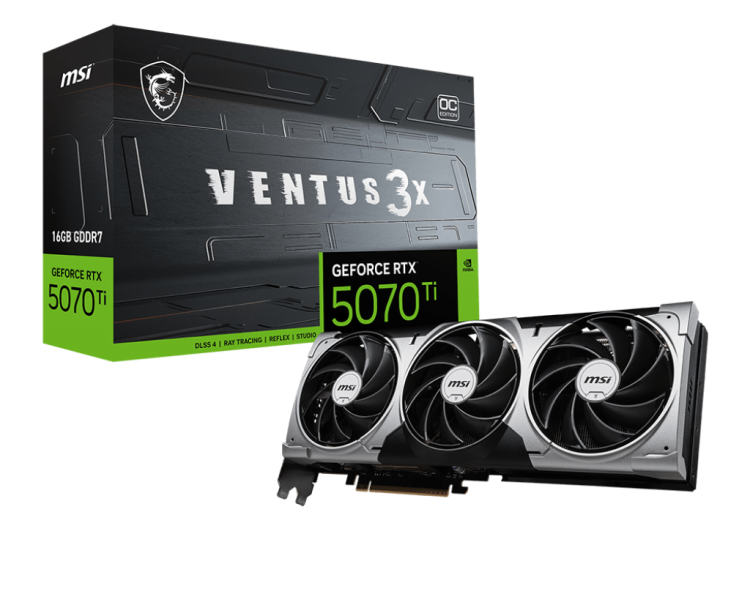 MSI GeForce RTX 5070 Ti 16G VENTUS 3X OC видео карта артикул RTX_5070_TI_16G_VENTUS_3X_OC